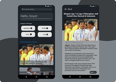 Sport News App news app sports design uidesign