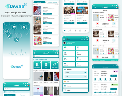 UI UX Design of dawaa design interaction design mobile ui mockup ui ui ux uidesign ux