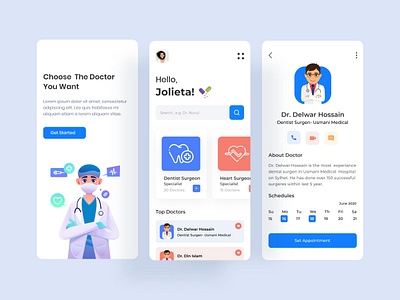 Doctor Consultation App app app design clinical concept consultant dental dental care doctor app dribbble best shot flat design healthcare illustration medical medical care medicine minimal mobile online ui ux