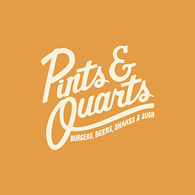 Pints & Quarts Logo design drawing illustration logo type
