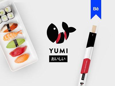 Yumi Sushi Branding Project Behance asian badge behance branding fish food food app japanese japanese art logo luxury minimal restaurant restaurants rice roll seafood sushi