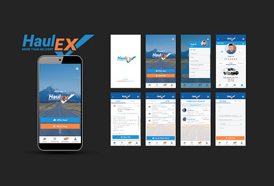 HaulEX mobile application app application branding delivery design illustrator logo mobile ui ux vector web