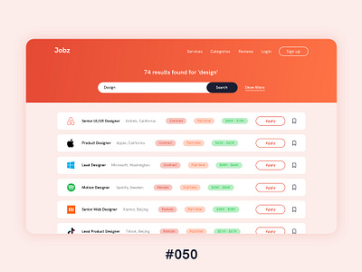 #DailyUIChallenge 050 - Job Listing dailyui dailyui 050 dailyuichallenge job job board job listing ui uidesign webdesign website