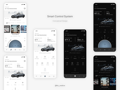 Car Smart Control System - Conceptual Design app app designer car app car ui daily ui dashboard design design interaction interaction design mobile app smart car smart remote typography ui ui design uiux user interface ux ux design ux research