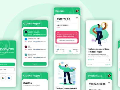 MoneyZen - Investment App app app design bank color colorful design finance finances gradient illustration investment investments mobile money product ui ux