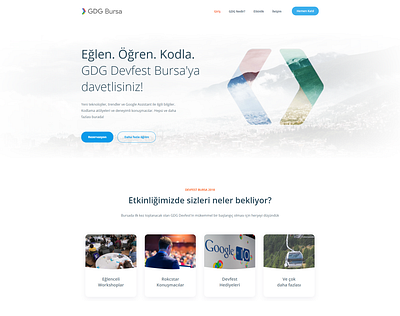 Google Developers Group Bursa Landing Page design jumbotron landing web