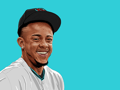 Ketel Marte arizona arizona diamondbacks baseball diamondbacks illustration ipad ketel marte mlb portrait procreate