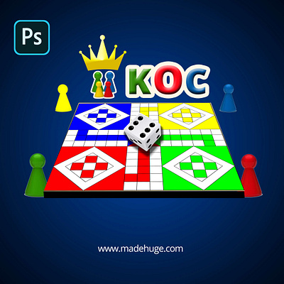 KOC Ludo game logo design adobe photoshop app design appdesign branding creative logo daily ui design dailyui gamedesign logo logo challenge logodesign ludo game ux vector