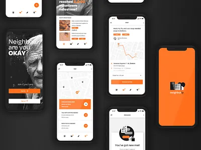 Screens from a neighborhood help app adobe xd mobile app design ui xd