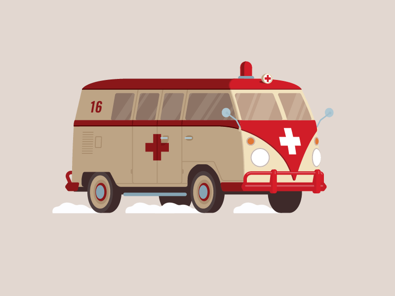 Vintage VW Ambulance Van ambulance animation animation 2d van classic coronavirus covid 19 gif hospital illustration motion design motion graphics retro shape layers vector vintage volkswagen