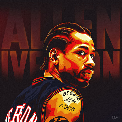 Happy Birthday Allen Iverson! alleniverson artwork design drawing flat illustration illustrator nba photoshop poster