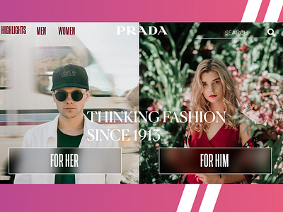 PRADA Landing Page Exploration 2020 Modern Header branding design ecommerce ecommerce design freelance header header design modern navigation bar ui ui ux uidesign webdesign