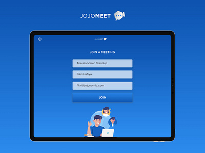 JojoMeet Home Page ipad user interface video conference