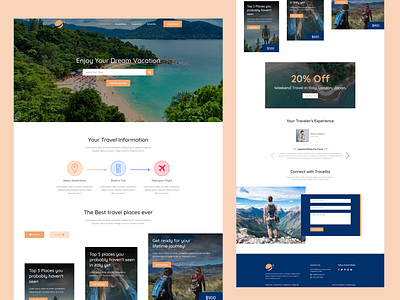 Travel Landing Page air beach clean design clean ui creative creative design creative design cruise desert destination egypt interface landing landing page layout minimal sand travel travel agency typography ui ui design ux vacation webdesign