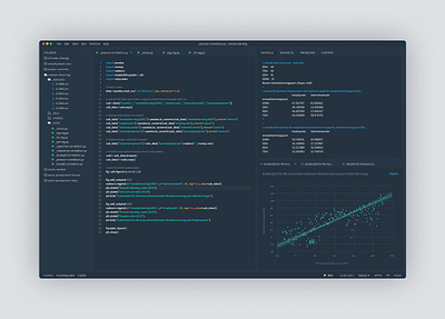 Data Science IDE chart code code editor dailyui dark dark ui data analysis data analytics data science data viz design scatter plot software ui ux