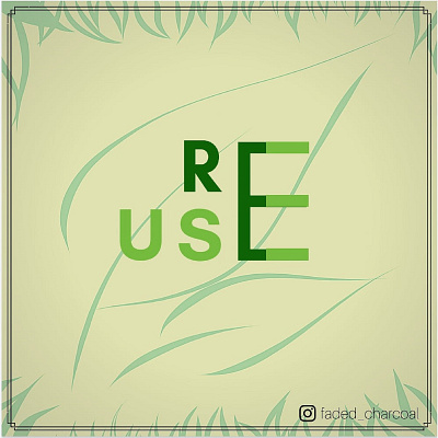 Typography-Reuse artwork design illustration minimalist typography word art