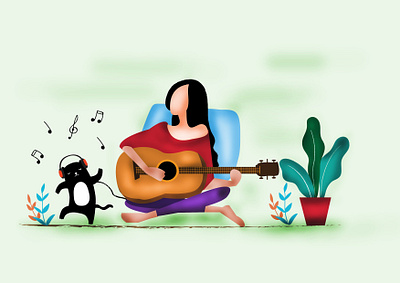 Now We are superstar singers.. (Tutu and Me) adobe art cartoon illustration cat cats childrens illustration colombo colour comic art creative design designers drawing flat illustration illustrator music app music art pet care srilanka ui