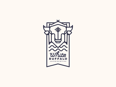 The White Buffalo Resort Badge adventure brand design branding customtype design icon illustration logo type typography vector