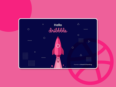 Hello Dribbble dribbble first shot firstshot hello dribble illustration