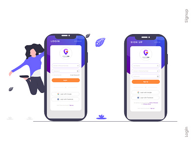 Login Signup screen login register sign in signup ui