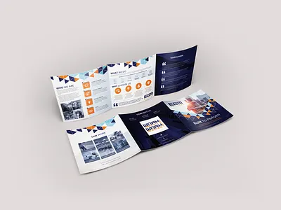 Square Tri-fold Brochure - Construction Services brochure brochure design construction brochure construction services design graphic design print design trfold tri fold trifold brochure z fold zfold
