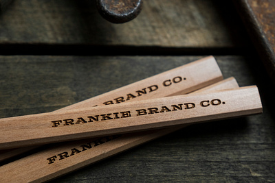 Frankie Brand Co. Carpenter Pencils accessories branding cincinnati collateral design design logo midwest product photography products simple swag tools typography