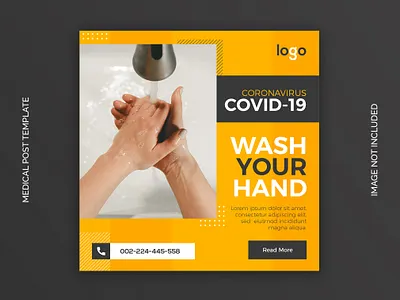 Coronavirus social media post template Premium Psd