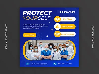 Dynamic coronavirus social media banner design Premium Psd