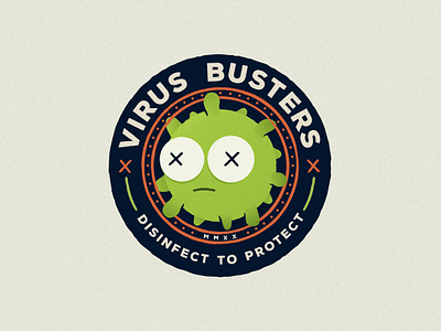 Virus Busters Badge badge branding coronavirus covid19 icon illustration logo miami