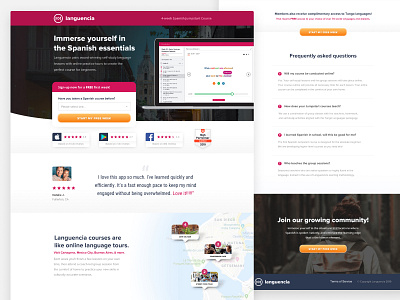 Languencia Spanish Lessons Landing Page conversion rate optimization cro landing page language learning spanish