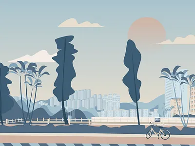 Zhuhai architecture buildings china cities city city illustration digital flat illustration landscape landscape illustration vector