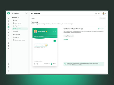 AI Chatbot Playground Dashboard ai ai chatbot ai customer service dashboard dashboard design design playground ui ui design uidesign website design