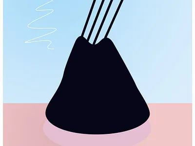 Volcano art graphic design illustration poster