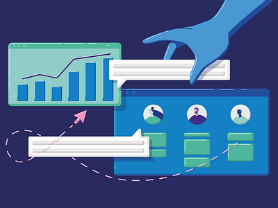 Customer Interaction buisness design graph illustration interaction speechbubble ui ux vector web