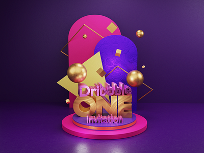 Dribbble invitation :) 3d 3d art blender blender 3d blender3d blender3dart design illustration