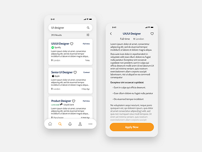 Daily UI 050 - Job Listing app design appdesign daily ui daily ui 050 daily ui challenge dailyui dailyuichallenge design job listing redesign ui ui ux ui design uxui