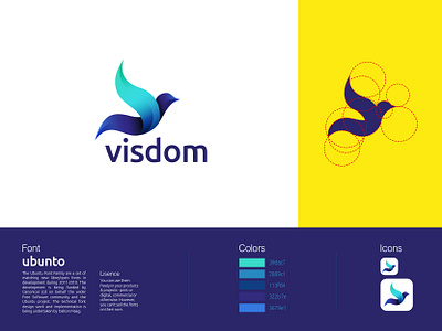 Visdom Logo design branding design digitalart flat icon idenity illustrator illustrators logo logo design ui ux visa web