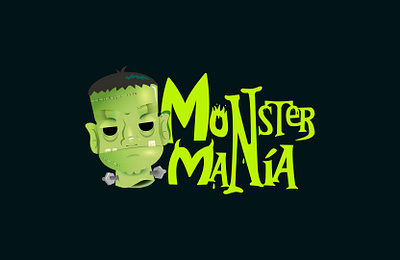 Monstermanía - logo brand frankenstein halloween logo logodesign mask monster spooky vector