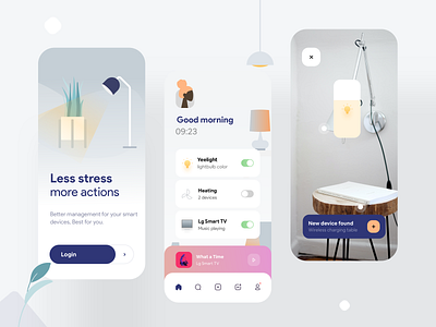 Smart home app app concept design home illustraion ios iphonex lg lights logo minimal mobile smart smarthome ui ux