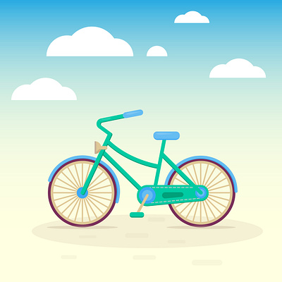 Green And Blue Bicycle bicycle bike biking ecological fitness illustration lifestyle outdoor summer transport