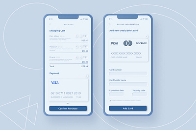 Pharmaceutical - Mobile App UI app billing checkout credit card creditcard daily 100 challenge daily ui dailyui debit card design app interface mobile ui ux