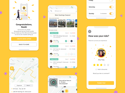 RydeSplit UI design pt. 02 adobe xd animation branding clean ui design illustration interface map ride sharing rideshare ui uidesign user interface design ux xd