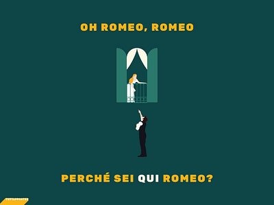 Tuttapposter : Oh Romeo, Romeo coronavirus covid19 design flat graphic illustration italy minimal pandemic vector