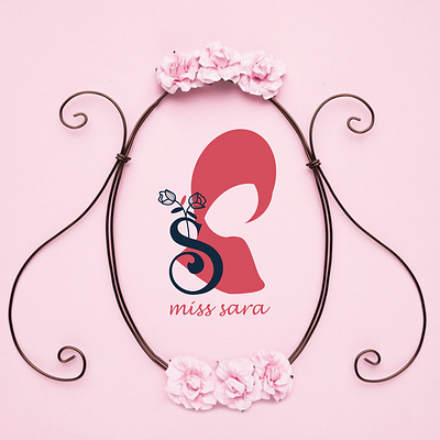 Miss Sara logo for on line sale hijab and flowers fashion flower girl hijab logo one page online sale