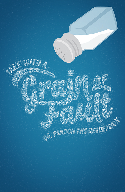 Take With a Grain of Fault illustration poster design salt salt shaker sketch comedy typography vector illustration