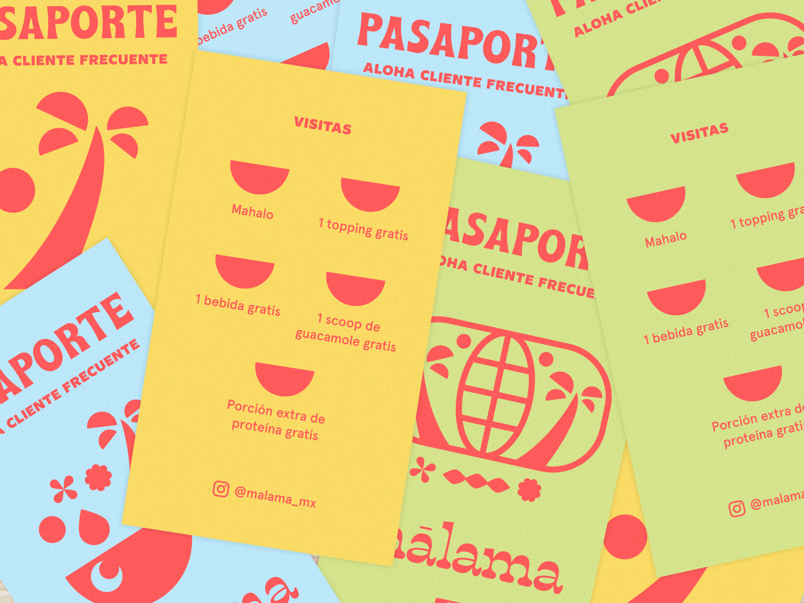 Passport Rewards Card branding colorful colorful logo graphic design hawaii illustration layout passport poke poke bowls print print design restaurant restaurant branding vacation vector wordmark