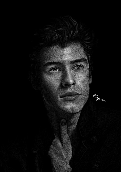 Shawn Mendes Line Art Portrait black and white crosshatching digital illustration digital sketch digitalart illustration lineart realistic realistic drawing realistic illustration shawnmendes vector vector illustration vectorart