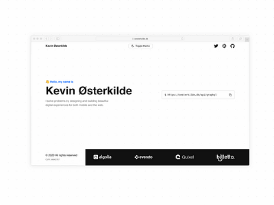 Scandinavian Portfolio 2020 api darkmode minimalist personal portfolio scandinavian website