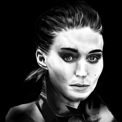 Rooney face illustration portrait procreate woman