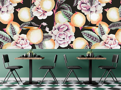 Guava Print application decoration floral pattern floralprint pattern pattern art pattern design restaurant surfacedesigner wall art wallpaper wallpapers watercolor